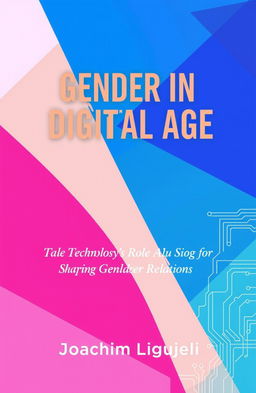 A visually striking book cover design for the title 'GENDER IN DIGITAL AGE: Technology's Role in Shaping Gender Relations' by author Joachim Ligujeli