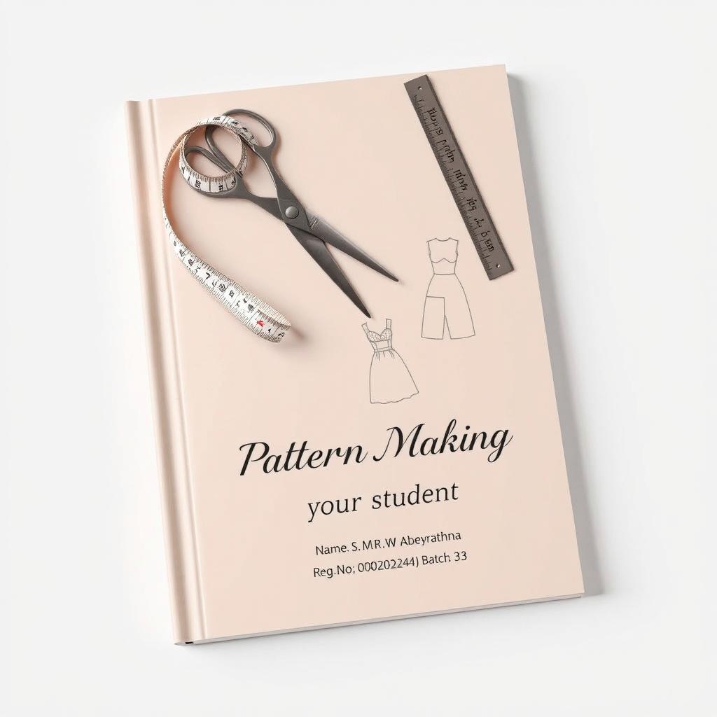 A professional and elegant book cover design for a pattern-making book, using neutral colors such as beige, soft gray, and muted white