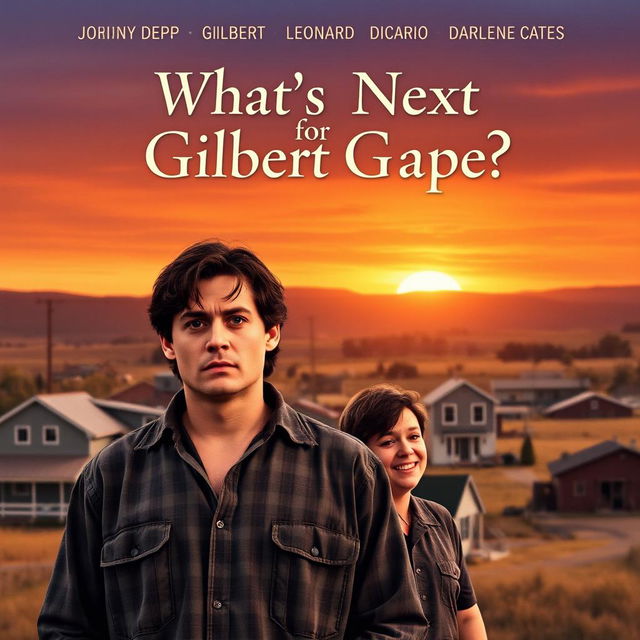 A movie poster for a sequel to 'What's Eating Gilbert Grape', featuring the original cast including Johnny Depp as Gilbert, Leonardo DiCaprio as Arnie, and Darlene Cates as Bonnie