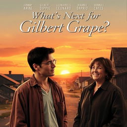 A movie poster for a sequel to 'What's Eating Gilbert Grape', featuring the original cast including Johnny Depp as Gilbert, Leonardo DiCaprio as Arnie, and Darlene Cates as Bonnie