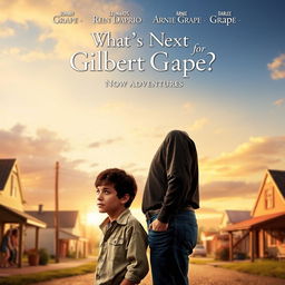 A movie poster for a sequel to 'What's Eating Gilbert Grape', featuring the original cast including Johnny Depp as Gilbert Grape, Leonardo DiCaprio as Arnie Grape, and Darlene Cates as Bonnie Grape
