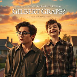 A movie poster for a sequel to 'What's Eating Gilbert Grape', featuring the original cast including Johnny Depp as Gilbert Grape, Leonardo DiCaprio as Arnie Grape, and Darlene Cates as Bonnie Grape