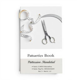 An A4-sized book cover design for a pattern-making book, featuring a professional and sophisticated appearance with a neutral color palette of soft grays, whites, and beiges