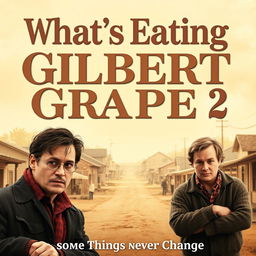 A realistic and artistic movie poster for "What's Eating Gilbert Grape 2", featuring a nostalgic design reminiscent of the original poster