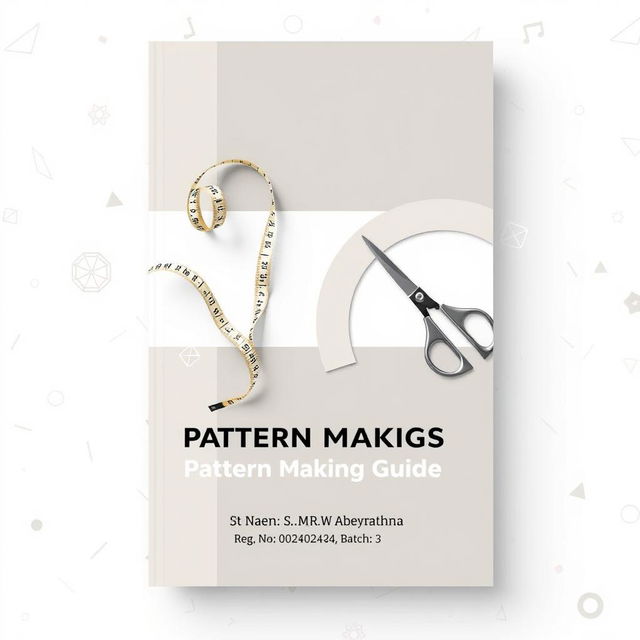 An A4-sized book cover for a pattern-making guide designed with a professional and polished appearance