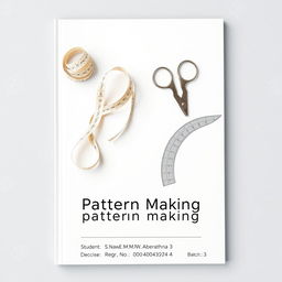An A4-sized book cover for a pattern-making guide designed with a professional and polished appearance