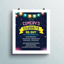 An eye-catching flyer, featuring a jovial scene within a marquee