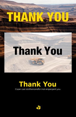 A professional thank you slide design for an open cast coal mine presentation