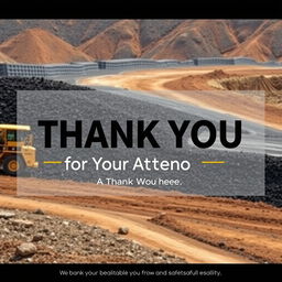 A visually appealing thank you slide design for a coal mine presentation