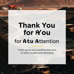 A visually appealing thank you slide design for a coal mine presentation