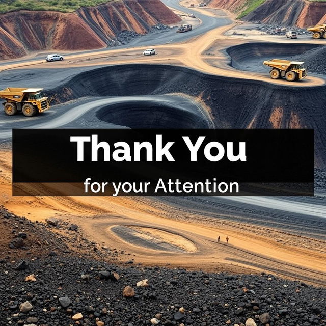 A visually appealing thank you slide design for a coal mine presentation