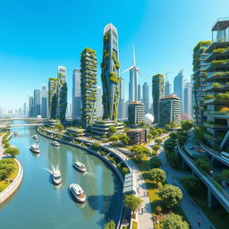 An awe-inspiring futuristic city designed with sustainability in mind