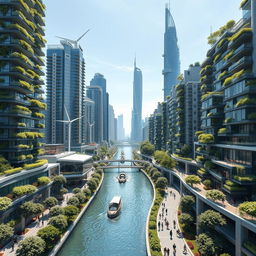 An awe-inspiring futuristic city designed with sustainability in mind