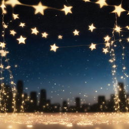 A dazzling animated image featuring a night sky filled with shimmering stars