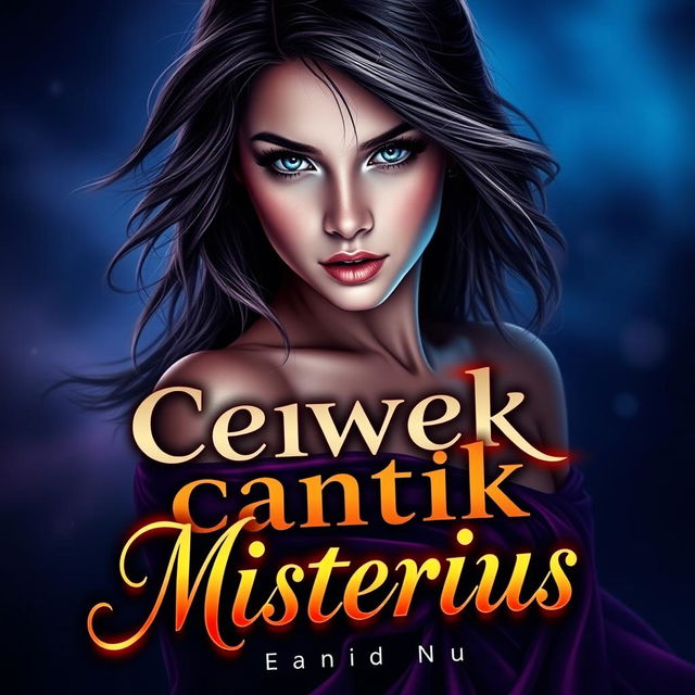 A captivating book cover design for the title 'Cewek Cantik Misterius'