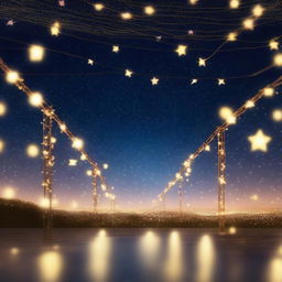 A dazzling animated image featuring a night sky filled with shimmering stars