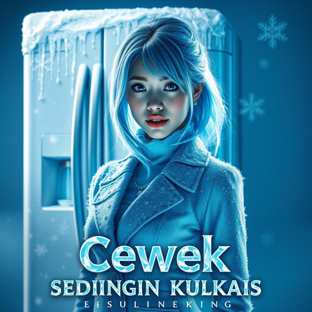 A dramatic and visually striking poster titled 'Cewek Sedingin Kulkas'