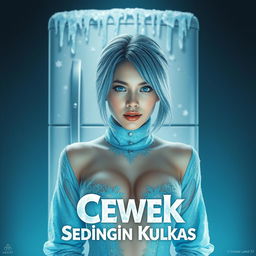 A dramatic and visually striking poster titled 'Cewek Sedingin Kulkas'