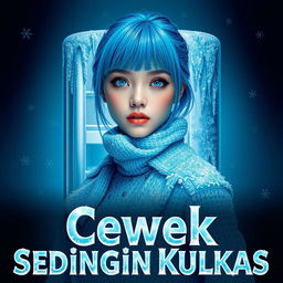 A dramatic and visually striking poster titled 'Cewek Sedingin Kulkas'