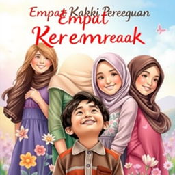 A captivating book cover for the title 'Empat Kakak Perempuan'