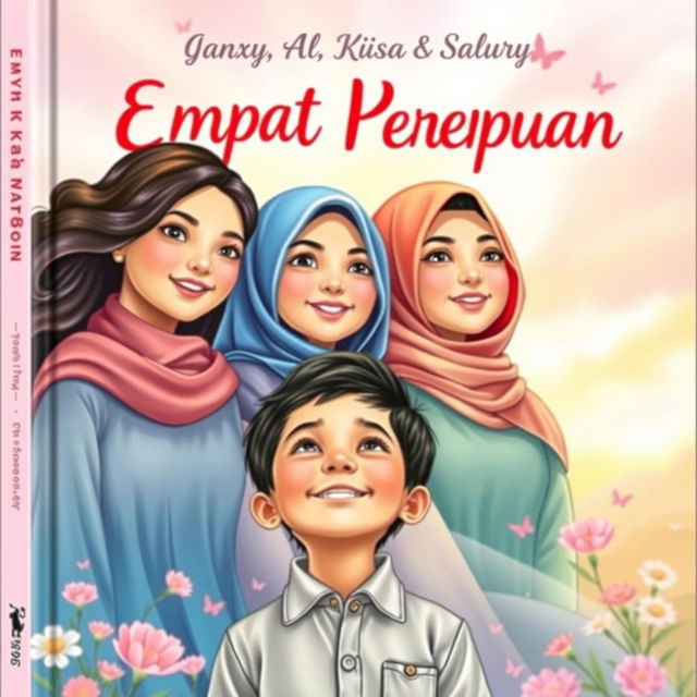 A captivating book cover for the title 'Empat Kakak Perempuan'