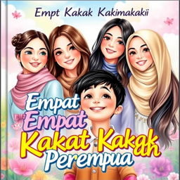 A captivating book cover for the title 'Empat Kakak Perempuan'