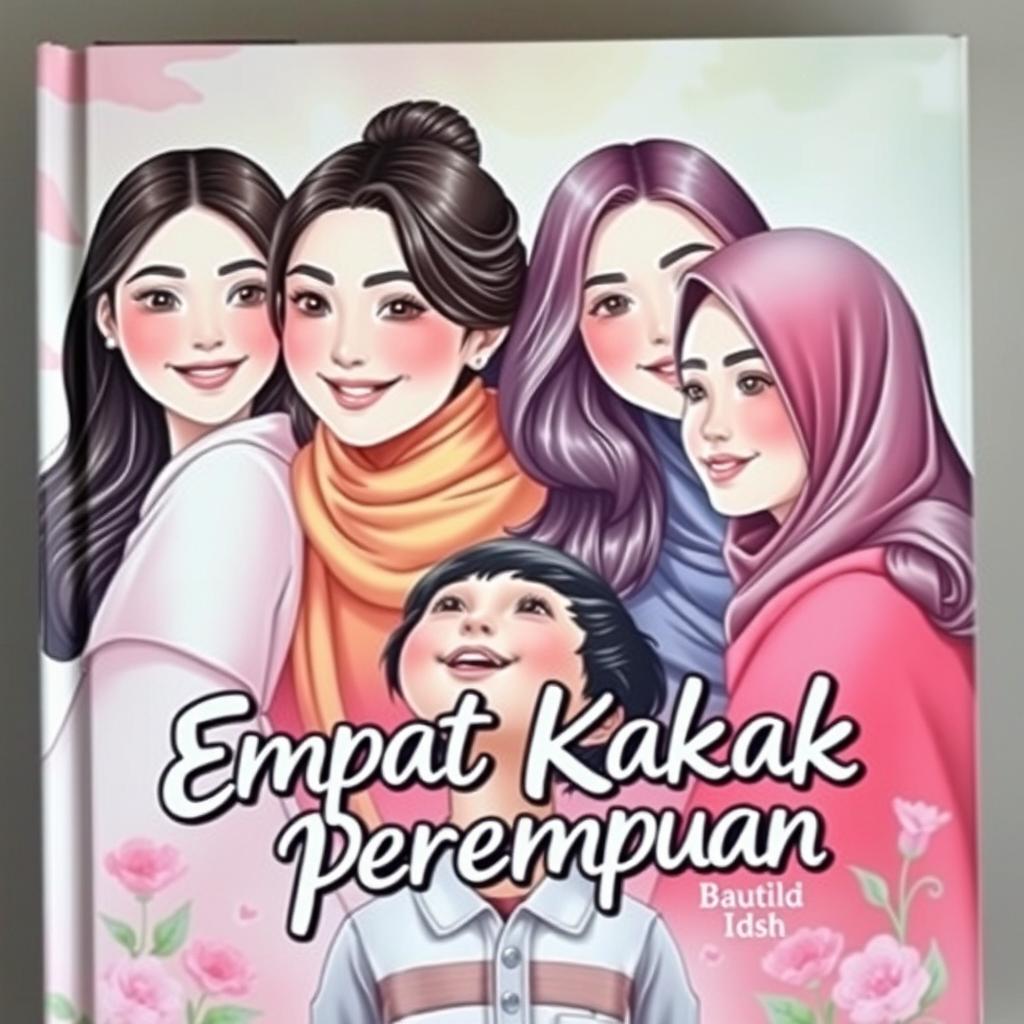 A captivating book cover for the title 'Empat Kakak Perempuan'