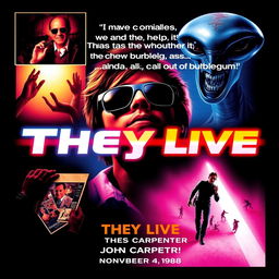 An eye-catching movie poster for the film 'They Live'