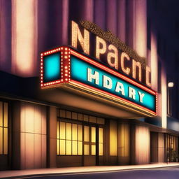 An animated image of a radiant theatre marquee