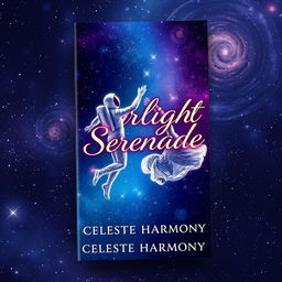 A captivating book cover design for 'Starlight Serenade' by Celeste Harmony