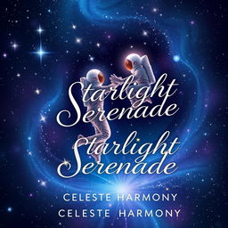 A captivating book cover design for 'Starlight Serenade' by Celeste Harmony