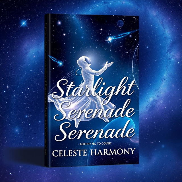 A captivating book cover design for 'Starlight Serenade' by Celeste Harmony