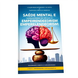 Capa de e-book com o título 'Saúde Mental e Empreendedorismo no Século 21: Equilibrando a Mente e o Negócio'