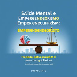 Capa de e-book com o título 'Saúde Mental e Empreendedorismo no Século 21: Equilibrando a Mente e o Negócio'