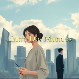 A contemporary urban landscape of South Korea, featuring sleek skyscrapers in shades of gray and blue, symbolizing the corporate life and cold environment surrounding Ji-hoon