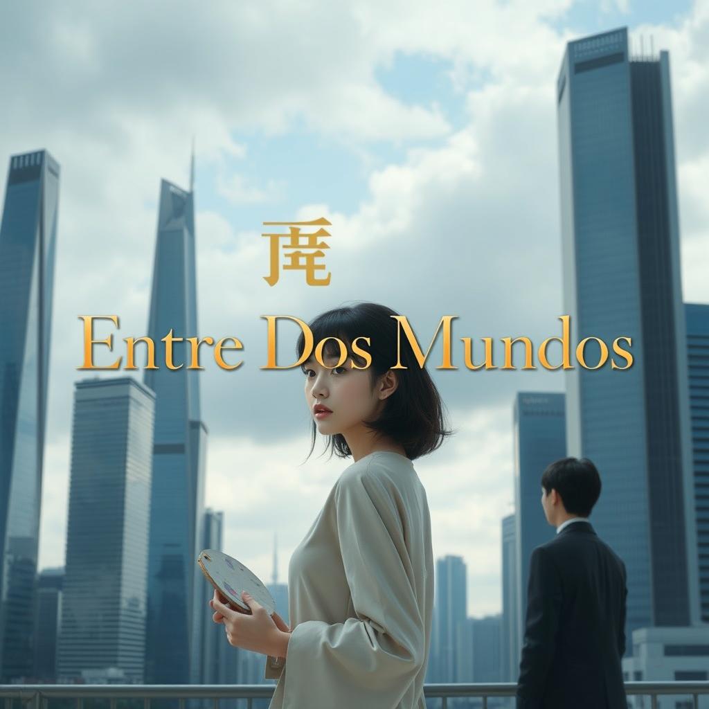 A contemporary urban landscape of South Korea, featuring sleek skyscrapers in shades of gray and blue, symbolizing the corporate life and cold environment surrounding Ji-hoon