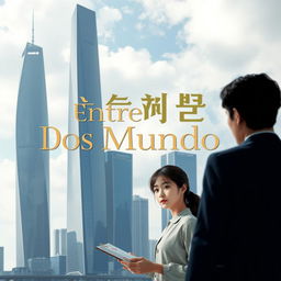 A contemporary urban landscape of South Korea, featuring sleek skyscrapers in shades of gray and blue, symbolizing the corporate life and cold environment surrounding Ji-hoon