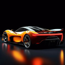 A vividly detailed render of the fastest production car ever made, showcasing its sleek design, aerodynamic shape, and innovative features in a dramatic lighting setting.