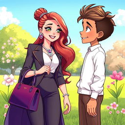 A captivating illustration depicting the rich girl and the poor boy, set in a 16:9 aspect ratio