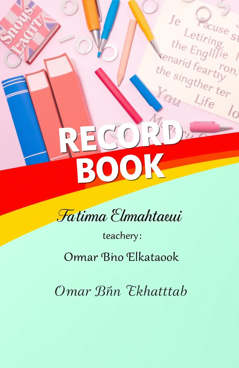 A vibrant and attractive cover design for a record book, featuring the title prominently displayed