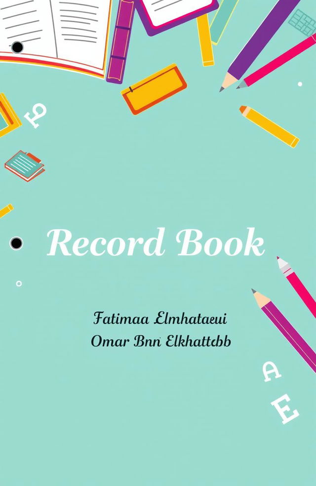 A vibrant and attractive cover design for a record book, featuring the title prominently displayed