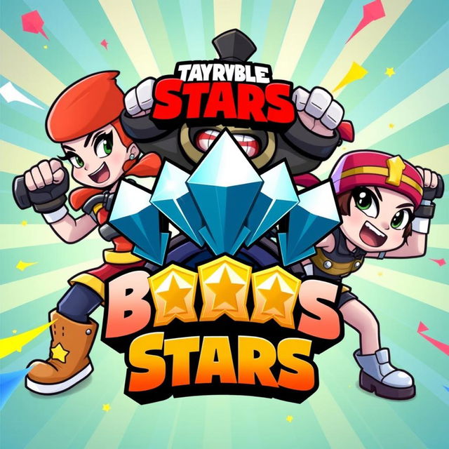 A vibrant and eye-catching YouTube thumbnail for a Brawl Stars video featuring the brawlers Penny, Primo, and Piper