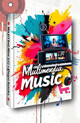 A vibrant and engaging book cover art that represents a multimedia artist passionate about music