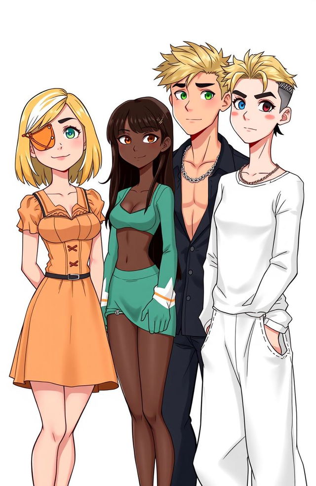 A cartoonish yet somewhat realistic illustration of four young adults aged 20-24