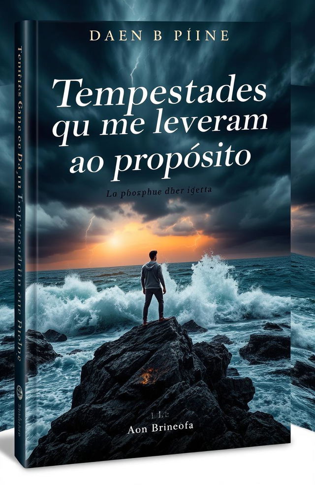 A captivating book cover design for 'Tempestades que me levaram ao propósito'