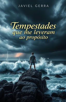 A captivating book cover design for 'Tempestades que me levaram ao propósito'