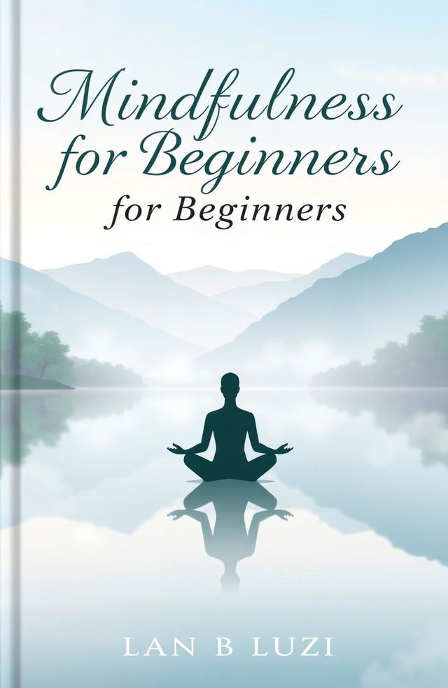 A serene and calming book cover for 'Mindfulness for Beginners: A Guide to Finding Peace in a Busy World'