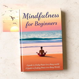 A visually soothing book cover for 'Mindfulness for Beginners: A Guide to Finding Peace in a Busy World'