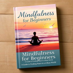 A visually soothing book cover for 'Mindfulness for Beginners: A Guide to Finding Peace in a Busy World'