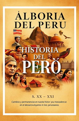 An album cover design titled 'ÁLBUM DE HISTORIA DEL PERÚ: S